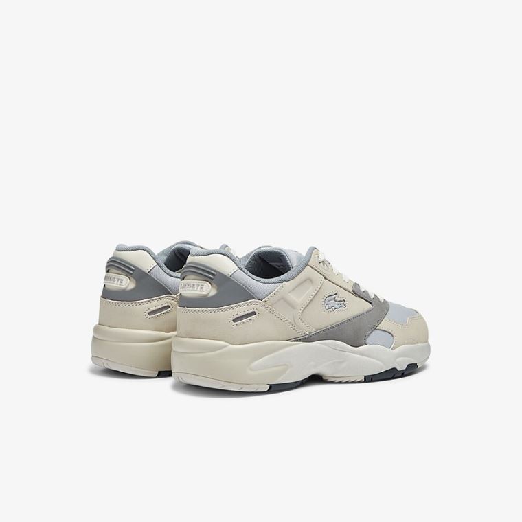 Lacoste Storm 96 Lo Nubuck Læder Sneakers Beige Grå | zMmpRIiP