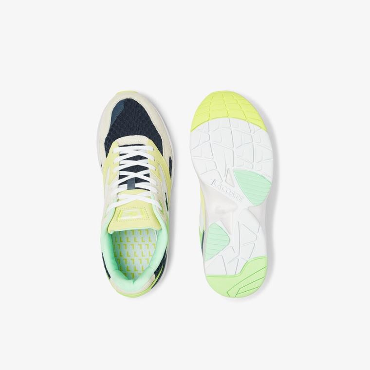 Lacoste Storm 96 Lo Ruskind and Mesh Sneakers Mørkeblå Lyseblå | 7HK7uJMV