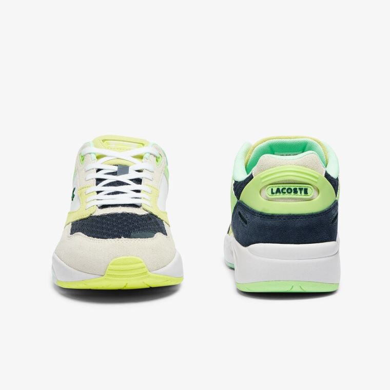 Lacoste Storm 96 Lo Ruskind and Mesh Sneakers Mørkeblå Lyseblå | 7HK7uJMV