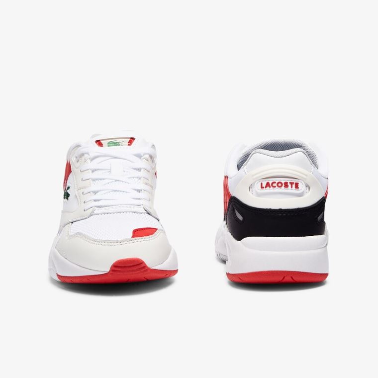 Lacoste Storm 96 Lo Syntetisk and Læder Sneakers Hvide Rød | XC7WNSkF