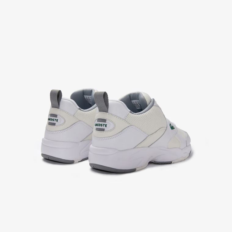 Lacoste Storm 96 Læder and Tekstil Sneakers Hvide Hvide | 0oCTqN99