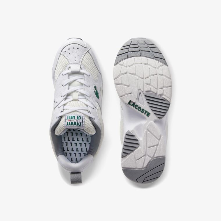 Lacoste Storm 96 Læder and Tekstil Sneakers Hvide Hvide | 0oCTqN99