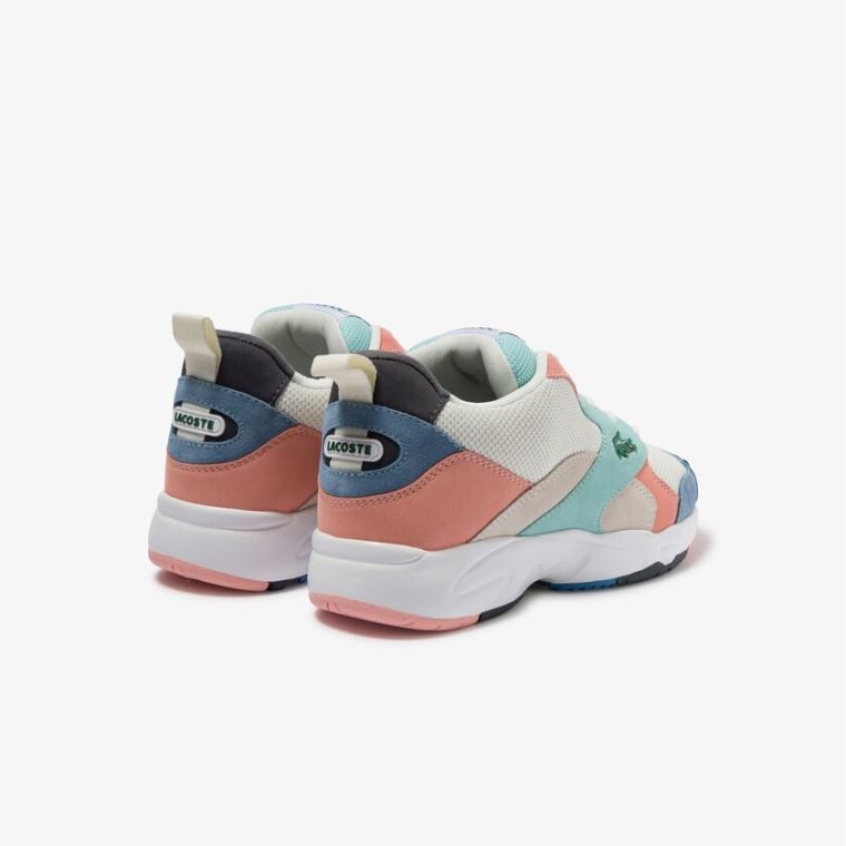 Lacoste Storm 96 Mesh and Ruskind Sneakers Hvide Blå | hUPq1k72