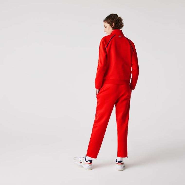 Lacoste Straight Cut Contrast Bands Tracksuit Pants Rød Blå Rød | mKEq2iNs