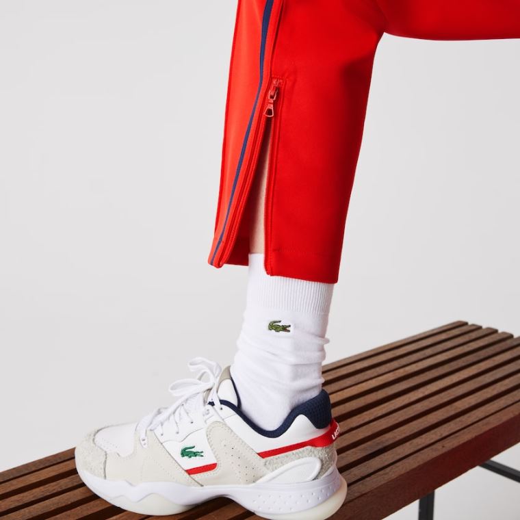 Lacoste Straight Cut Contrast Bands Tracksuit Pants Rød Blå Rød | mKEq2iNs