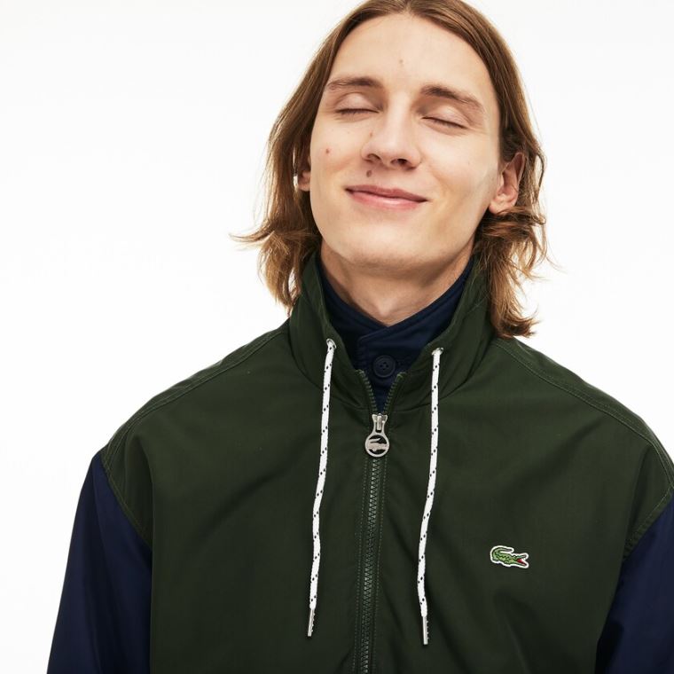 Lacoste Strand-Resistant Full-Zip Jacket Hvide Khaki Grøn Mørkeblå Blå | UcHIN28v