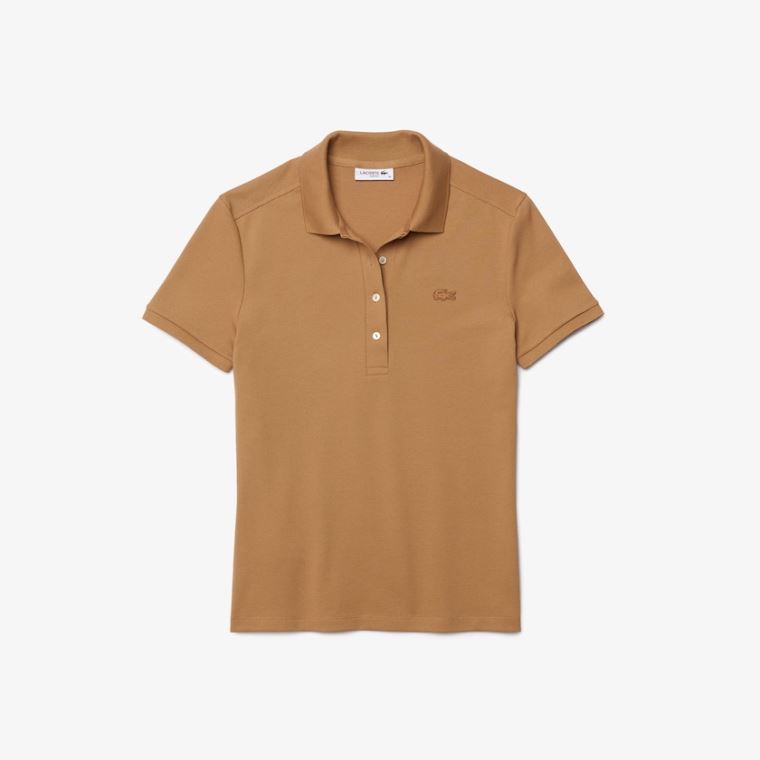 Lacoste Stretch Bomulds Piqué Polo Shirt Beige | 50jwcdQv