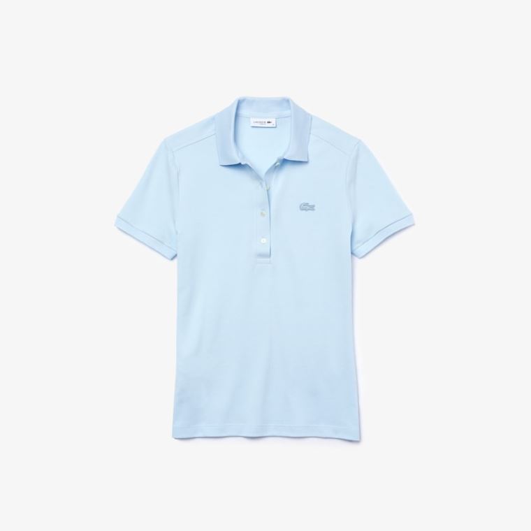 Lacoste Stretch Bomulds Piqué Polo Shirt Lyseblå | 6D7zDq3U