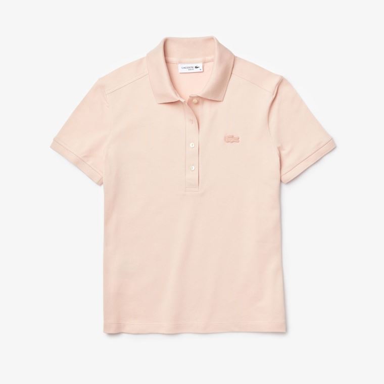 Lacoste Stretch Bomulds Piqué Polo Shirt Lyselyserød | 6zwzTjUq