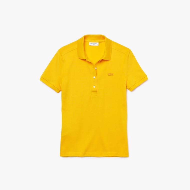 Lacoste Stretch Bomulds Piqué Polo Shirt Gul | MsRhfDgg