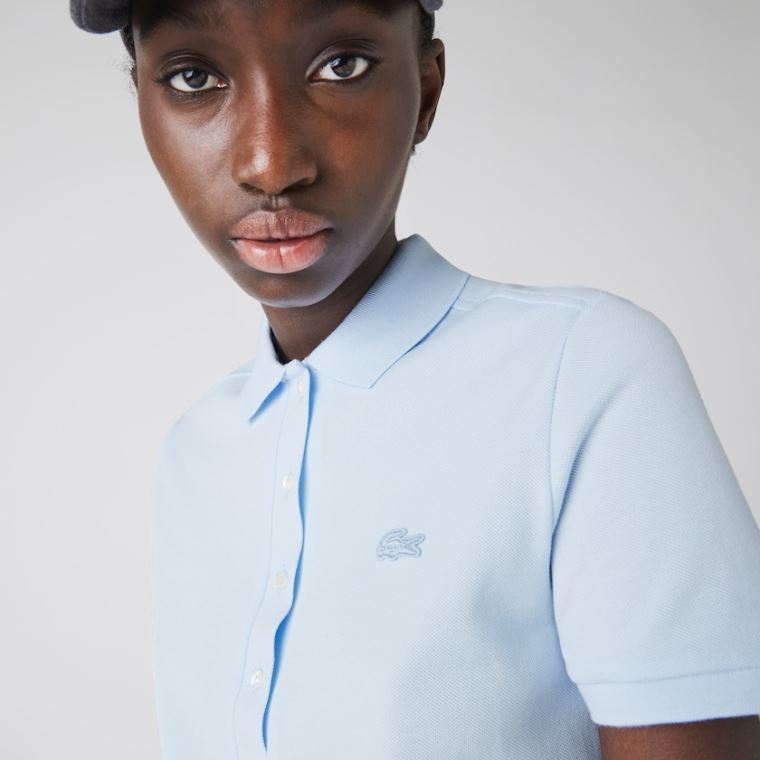 Lacoste Stretch Bomulds Piqué Polo Shirt Lyseblå | htAeQXHS