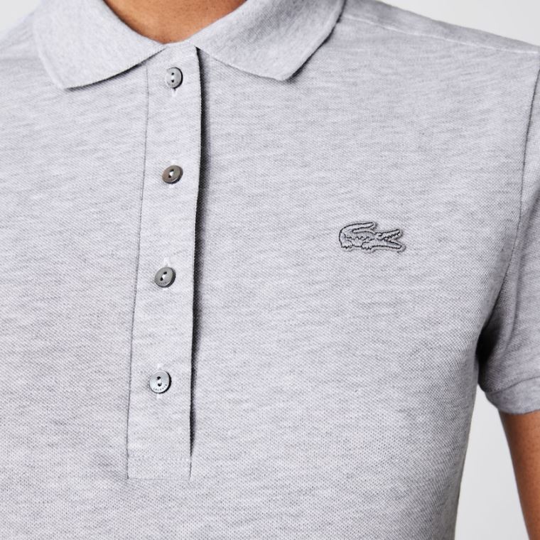 Lacoste Stretch Bomulds Piqué Polo Shirt Grå | uDriKB7C