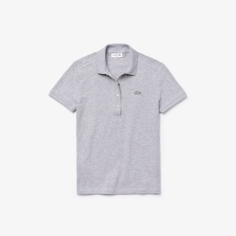 Lacoste Stretch Bomulds Piqué Polo Shirt Grå | uDriKB7C