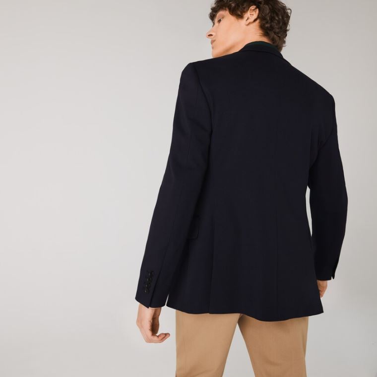 Lacoste Stretch Buttoned Straight Fit Blazer Mørkeblå Blå | TVOyCcXY