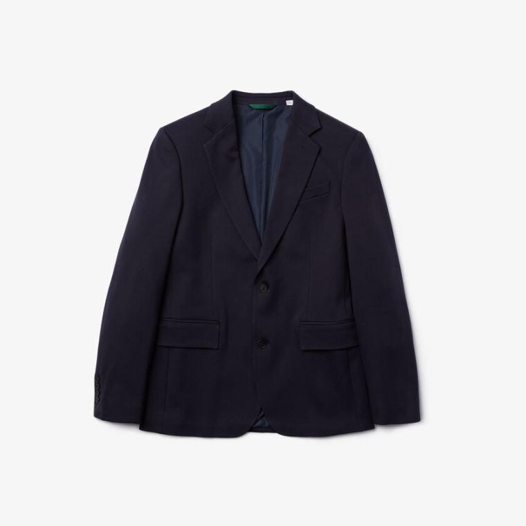 Lacoste Stretch Buttoned Straight Fit Blazer Mørkeblå Blå | TVOyCcXY