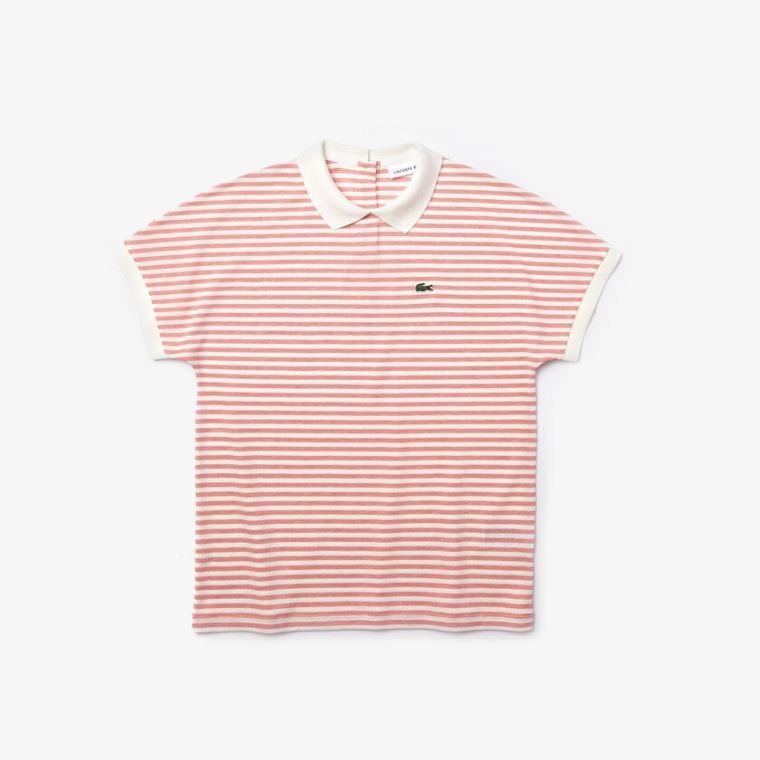 Lacoste Striped Polo Rød Hvide | MapuQM2a