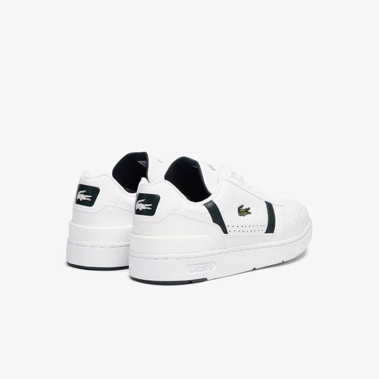 Lacoste T-Clip Læder Sneakers Hvide | QX6SO7M1