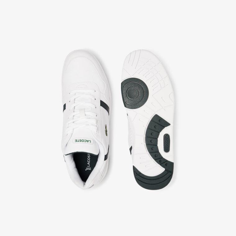 Lacoste T-Clip Læder Sneakers Hvide | QX6SO7M1