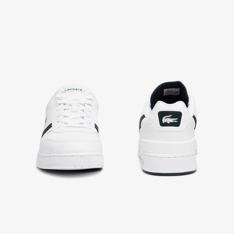 Lacoste T-Clip Læder Sneakers Hvide | QX6SO7M1