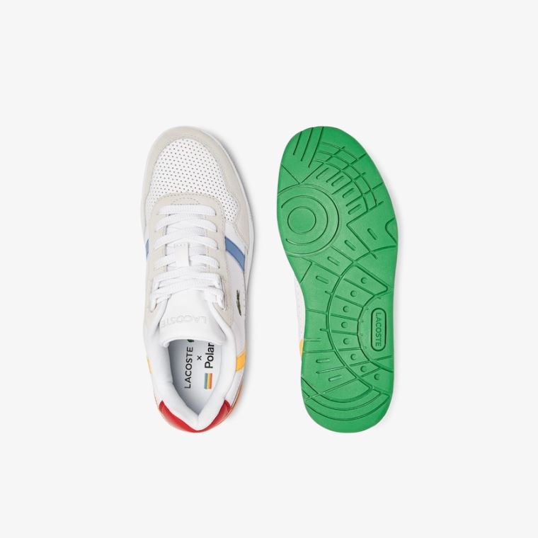 Lacoste T-Clip Læder x Polaroid Sneakers Hvide Grøn | LiNdd8no