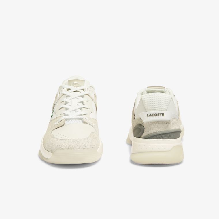 Lacoste T-Point Læder and Ruskind Sneakers Beige | 8pvixzeg