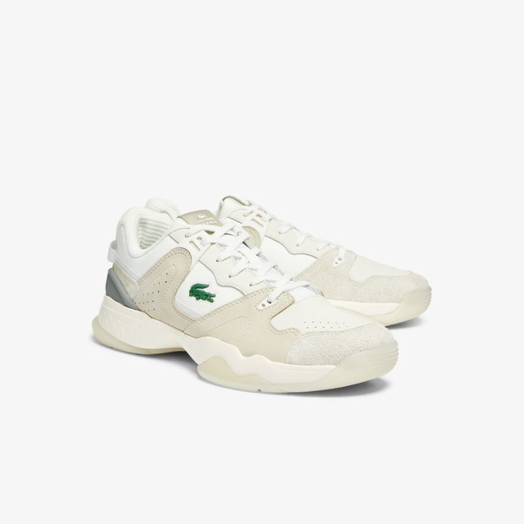 Lacoste T-Point Læder and Ruskind Sneakers Hvide Hvide | xNLFkgCW