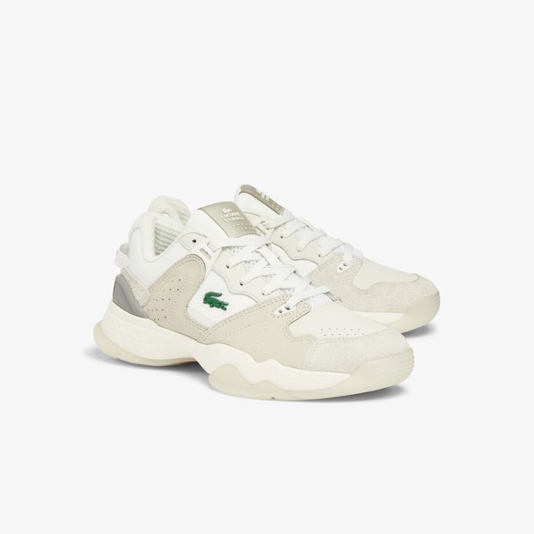 Lacoste T-Point Nubuck Læder Sneakers Beige | y4aO8qIx