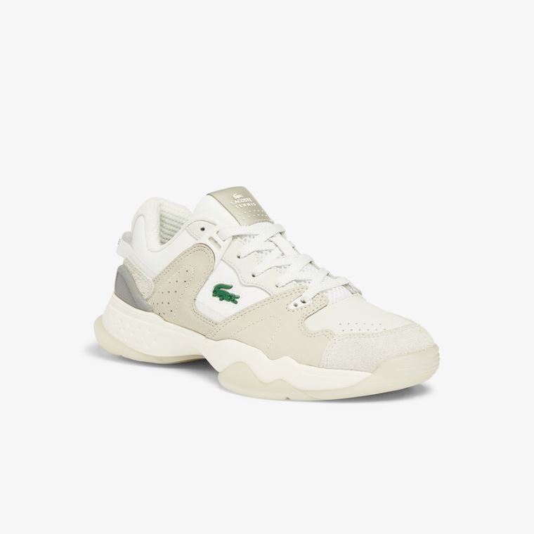 Lacoste T-Point Nubuck Læder Sneakers Beige | y4aO8qIx