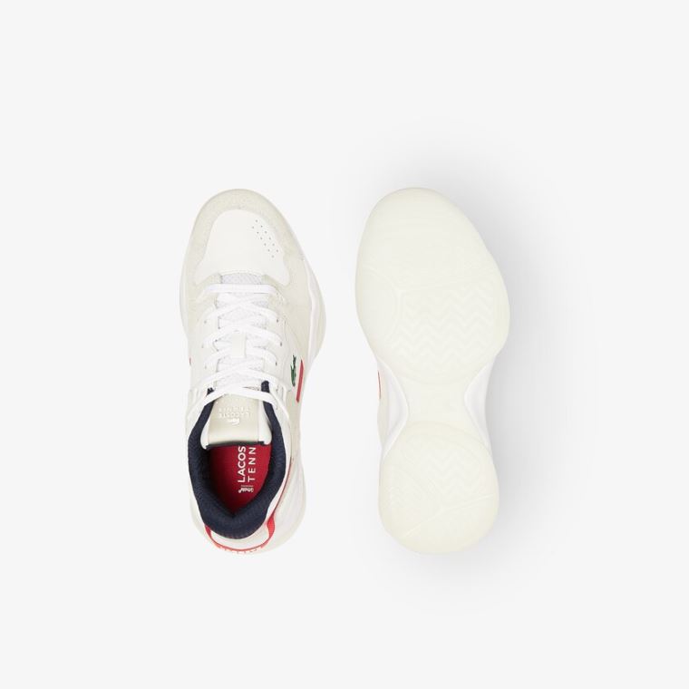 Lacoste T-Point Nubuck Læder Sneakers Hvide Beige | u2mjUkdO