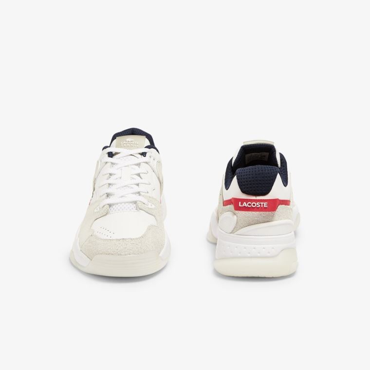 Lacoste T-Point Nubuck Læder Sneakers Hvide Beige | u2mjUkdO