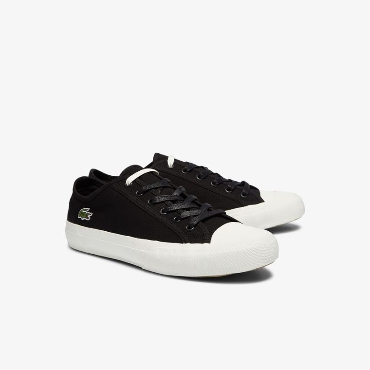 Lacoste Topskill Bomulds Canvas Sneakers Sort Grå | kbcsYmFk