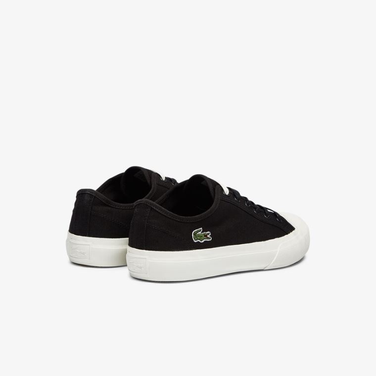 Lacoste Topskill Bomulds Canvas Sneakers Sort Grå | kbcsYmFk