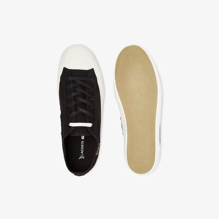 Lacoste Topskill Bomulds Canvas Sneakers Sort Grå | kbcsYmFk