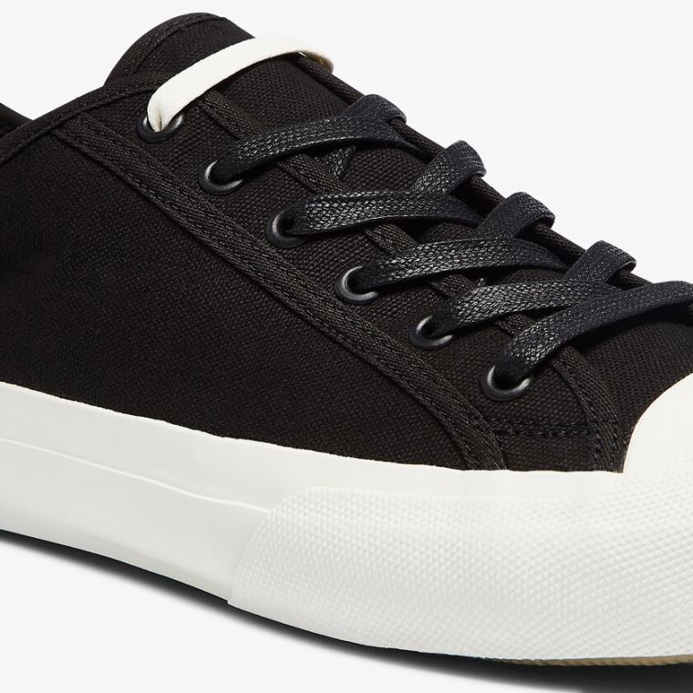 Lacoste Topskill Bomulds Canvas Sneakers Sort Grå | kbcsYmFk