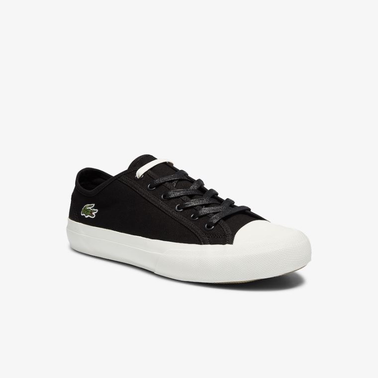 Lacoste Topskill Bomulds Canvas Sneakers Sort Grå | kbcsYmFk