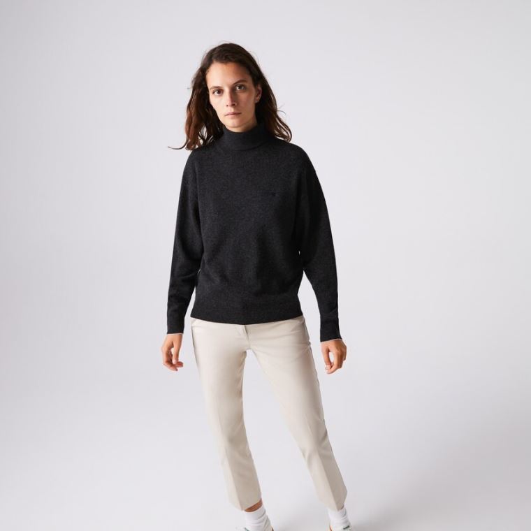 Lacoste Turtleneck Wool Sweater Grå | h3AnUIUj