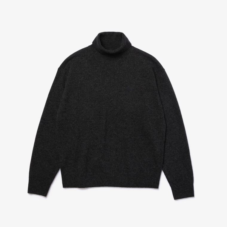 Lacoste Turtleneck Wool Sweater Grå | h3AnUIUj