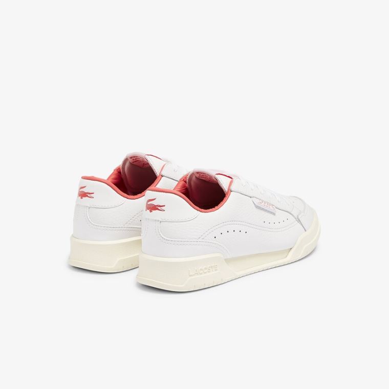 Lacoste Twin Serve Luxe Læder and Syntetisk Sneakers Hvide Beige | NESZam0r