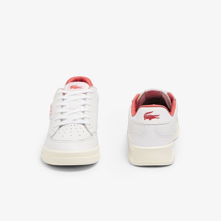 Lacoste Twin Serve Luxe Læder and Syntetisk Sneakers Hvide Beige | NESZam0r