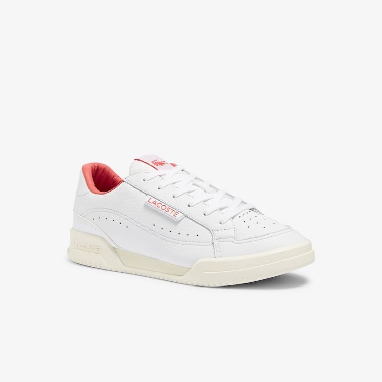 Lacoste Twin Serve Luxe Læder and Syntetisk Sneakers Hvide Beige | NESZam0r