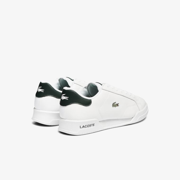 Lacoste Twin Serve Læder Colour-Pop Sneakers Hvide | V5UfUdv5