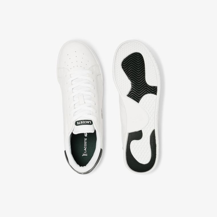 Lacoste Twin Serve Læder Colour-Pop Sneakers Hvide | V5UfUdv5