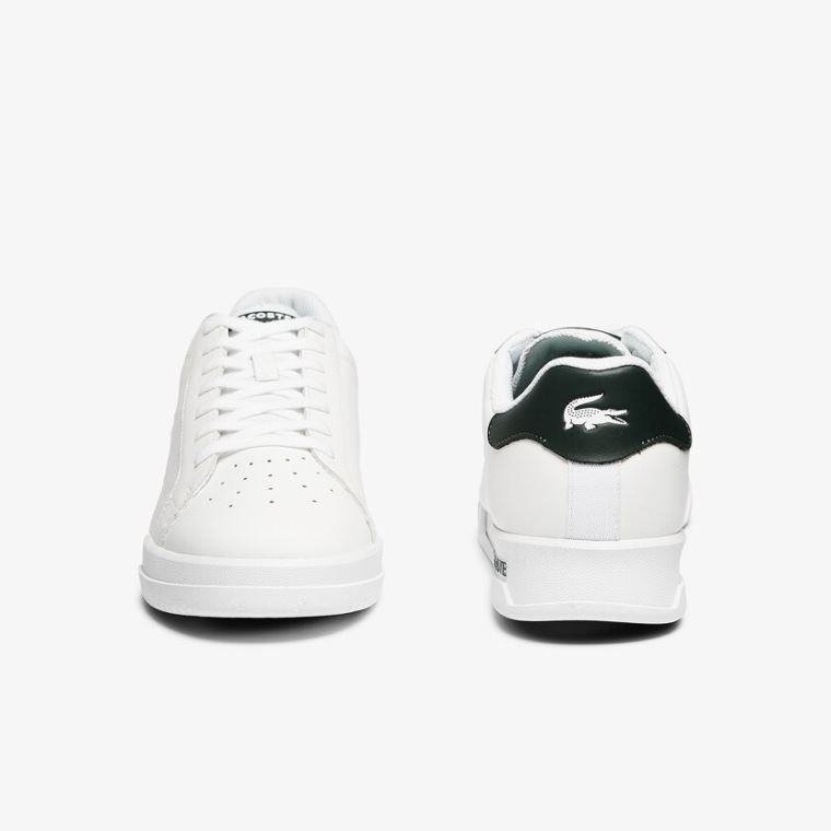 Lacoste Twin Serve Læder Colour-Pop Sneakers Hvide | V5UfUdv5