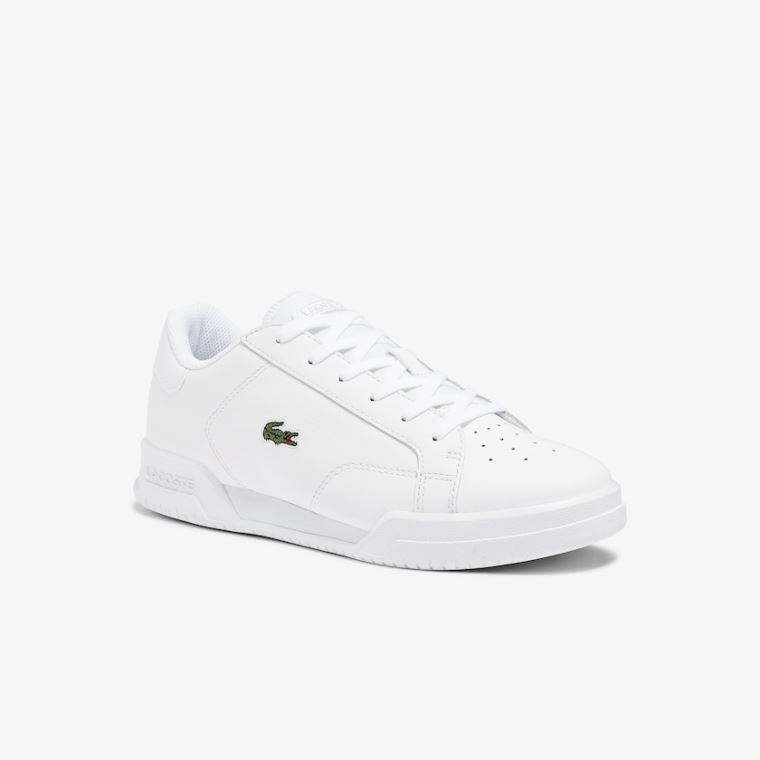 Lacoste Twin Serve Læder Cupsole Sneakers Hvide | s7468ard