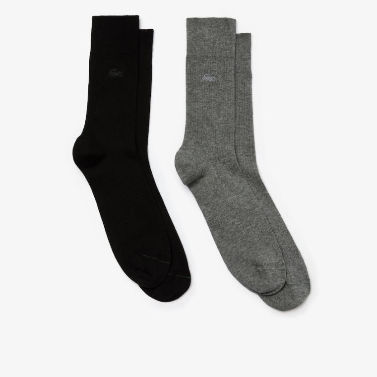 Lacoste Two-Pack Bomulds And Wool Socks Blå Sort | oxlvC2O3