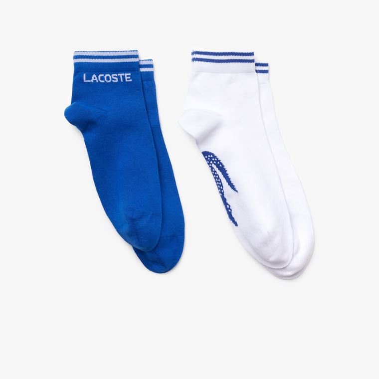 Lacoste Two-Pack Of SPORT Bomulds Socks Blå Hvide | lNytRXUr