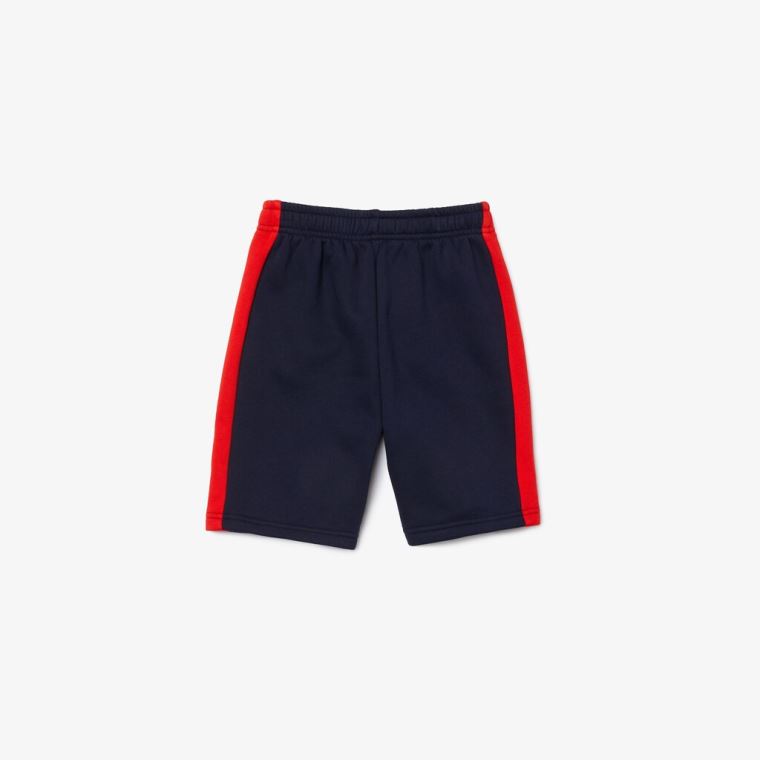 Lacoste Two-Tone Fleece Shorts Mørkeblå Blå Rød | 58tXr3Vf