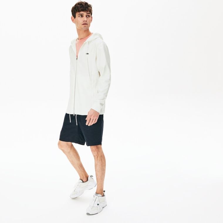 Lacoste Two-Tone Zip-Up Jacket Hvide | p5tiBtda