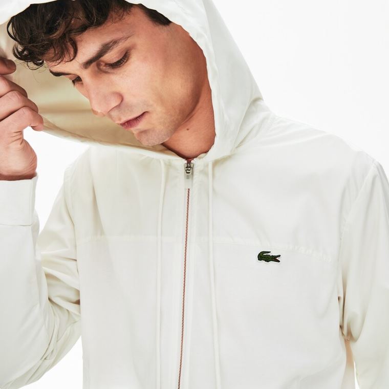 Lacoste Two-Tone Zip-Up Jacket Hvide | p5tiBtda