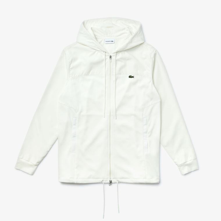 Lacoste Two-Tone Zip-Up Jacket Hvide | p5tiBtda